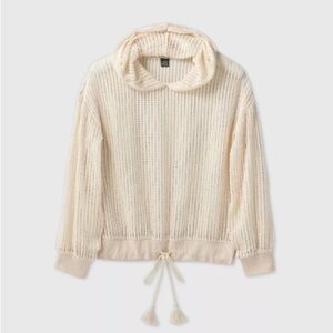 Wild Fable cream open knit hoodie - size medium